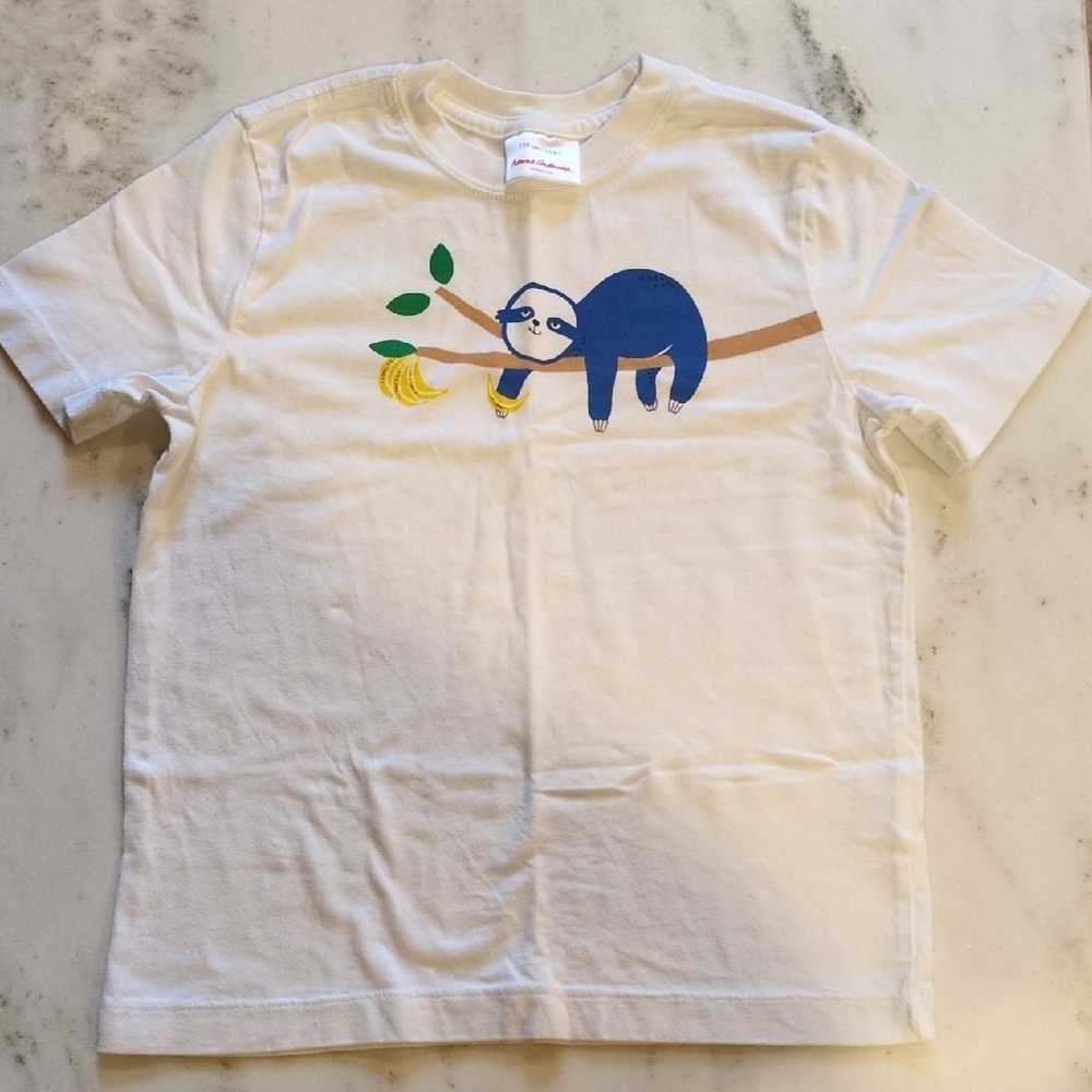 Hanna Andersson Sloth Graphic Tee White Kids Size 120